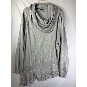 Venus Cowl Neck Sweater Size 2XL Boho Gray Knit